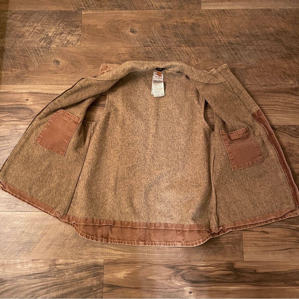 Carhartt Women's Vintage Fleece-Lined Mock-Neck Duck Canvas Vest Size Small - Picture 12 of 14